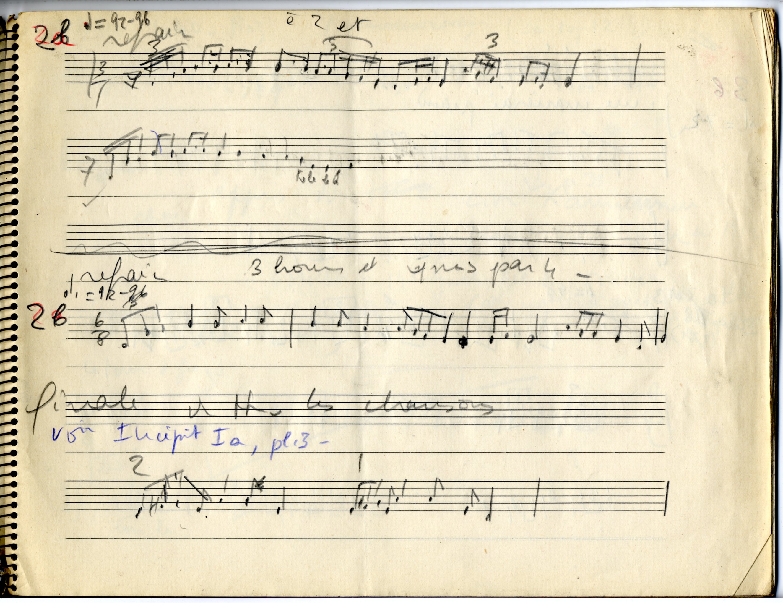 transcription musicale (page 3 du cahier de musique 1)